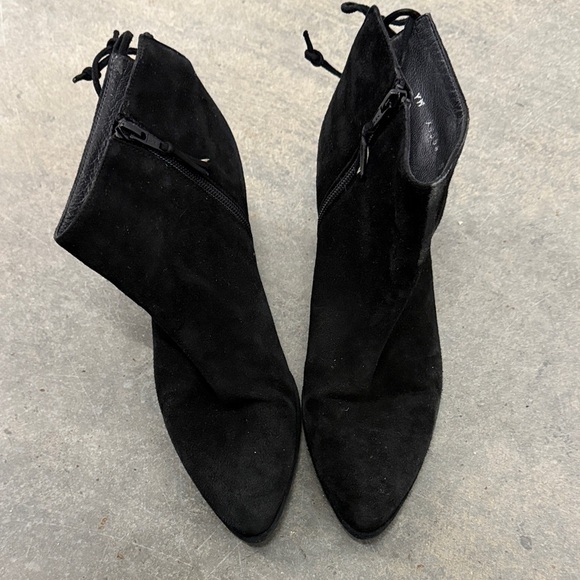Stuart Weitzman Black Suede Heeled Boots